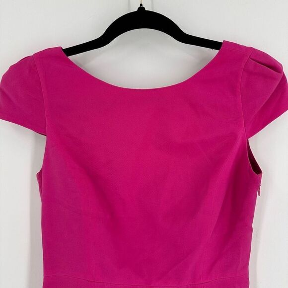 Tibi Womens Silk Lined Short Cap Sleeves Open Back Mini Sheath Dress Pink Size 2 - Picture 3 of 11